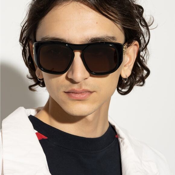 New! Valentino VLS 179A, Black Sunglasses with Gold Accent, Authentic main image 6